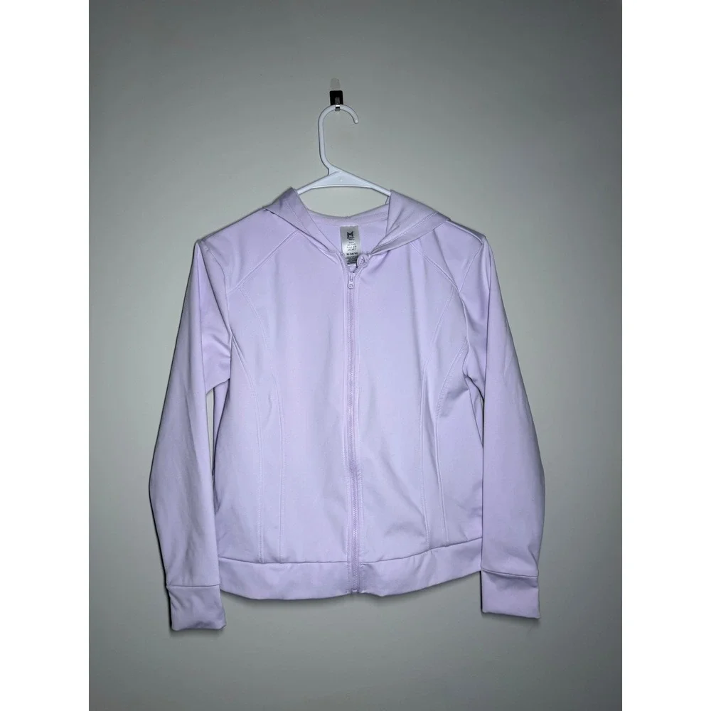 Member's Mark Girls Active Full Zip Jacket Lavender Purple Hooded Size XL 14/16